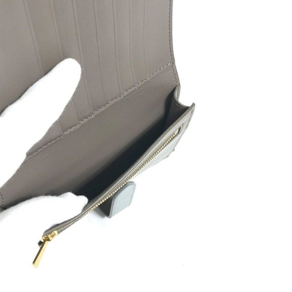 CELINE .10PI Bicolor Medium strap wallet Trifold wallet Leather gray - Picture 11 of 13